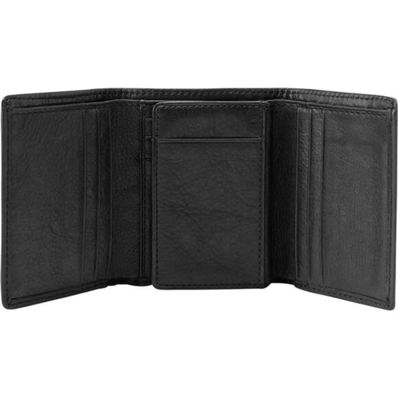 Men\'s Ingram Leather Trifold with ID Window Wallet, Black